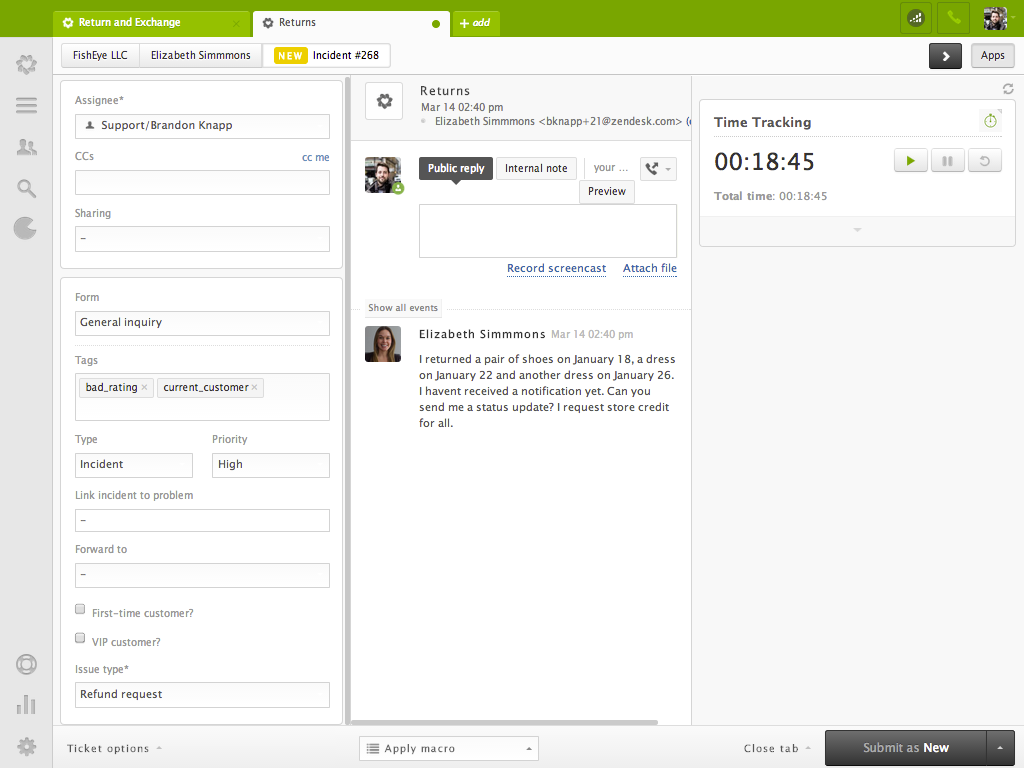 Time Tracking App Integration with Zendesk Support
